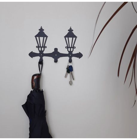 Настенная вешалка-ключница Lanterns (черная), 25х16 см