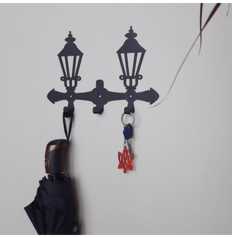 Настенная вешалка-ключница Lanterns (черная), 25х16 см