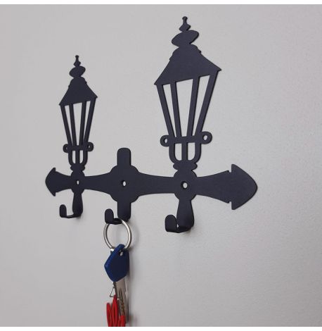 Настенная вешалка-ключница Lanterns (черная), 25х16 см