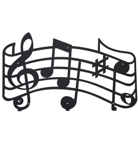 Настінна вішалка для одягу Melody (чорна), 55х32 см