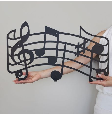 Настінна вішалка для одягу Melody (чорна), 55х32 см