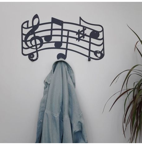 Настінна вішалка для одягу Melody (чорна), 55х32 см