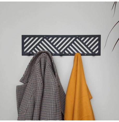 Настінна вішалка для одягу Nord (чорна), 50х13 см