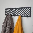 Настінна вішалка для одягу Nord (чорна), 50х13 см