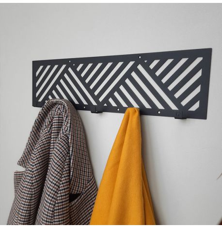 Настінна вішалка для одягу Nord (чорна), 50х13 см