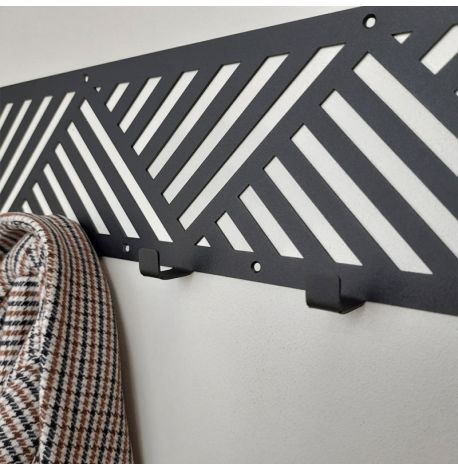 Настінна вішалка для одягу Nord (чорна), 50х13 см