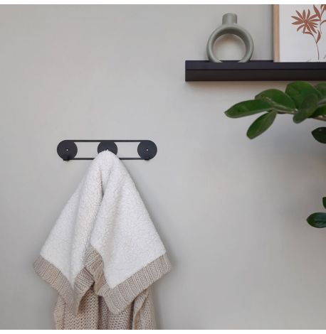 Настінна вішалка для одягу Orbis (чорна), 25х5 см