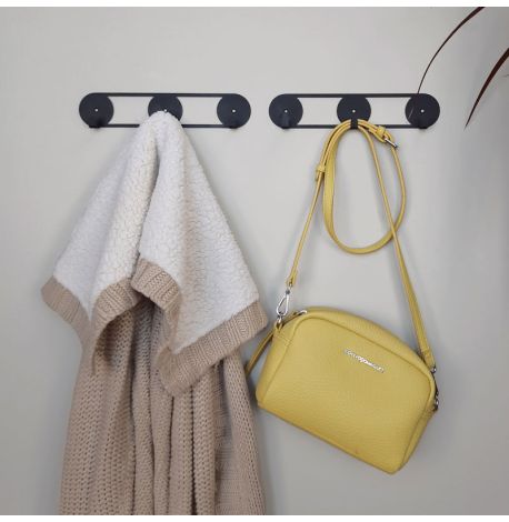 Настінна вішалка для одягу Orbis (чорна), 25х5 см