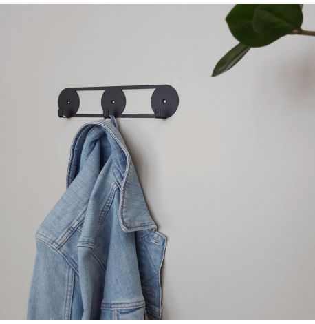 Настінна вішалка для одягу Orbis (чорна), 25х5 см