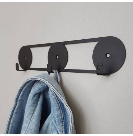 Настінна вішалка для одягу Orbis (чорна), 25х5 см