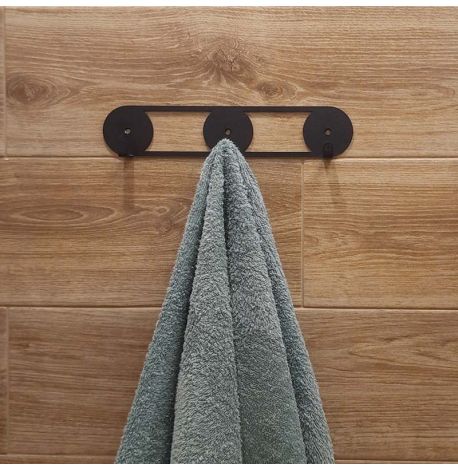 Настінна вішалка для одягу Orbis (чорна), 25х5 см