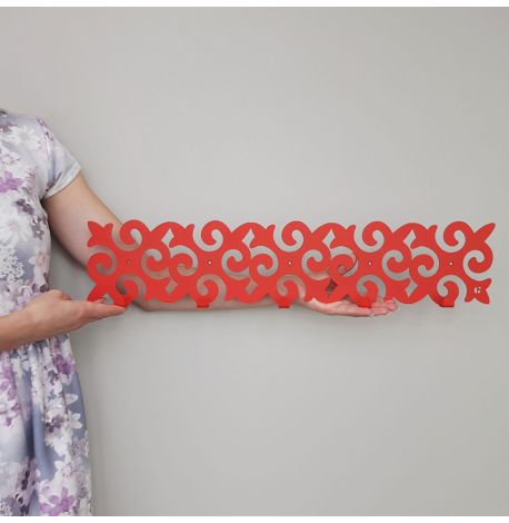 Настінна вішалка для одягу Pattern (червона), 58х12 см