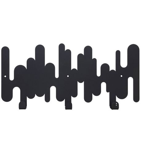 Настінна вішалка для одягу Rhythm (чорна), 37х17 см
