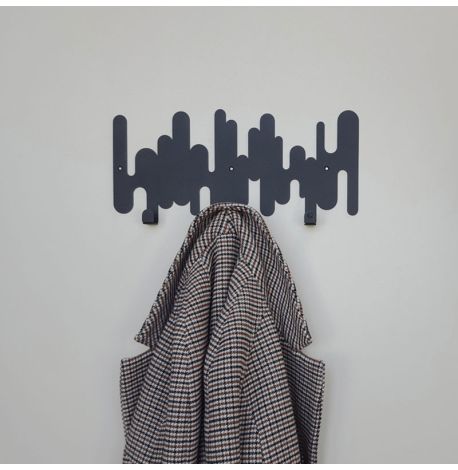 Настінна вішалка для одягу Rhythm (чорна), 37х17 см