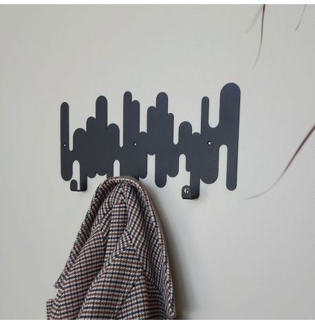 Настінна вішалка для одягу Rhythm (чорна), 37х17 см