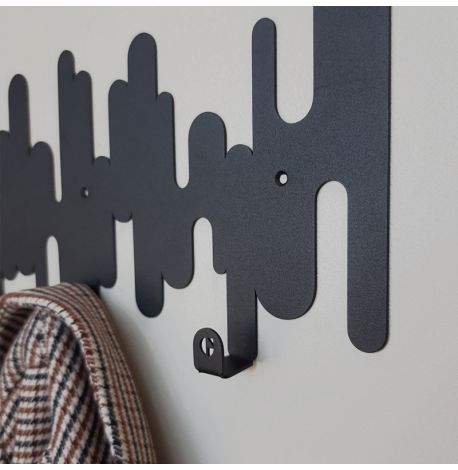 Настінна вішалка для одягу Rhythm (чорна), 37х17 см