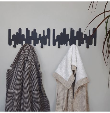 Настінна вішалка для одягу Rhythm (чорна), 37х17 см