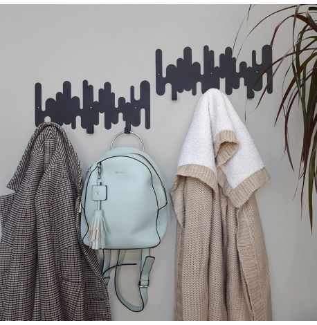 Настінна вішалка для одягу Rhythm (чорна), 37х17 см