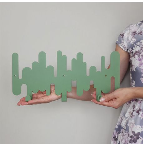 Настінна вішалка для одягу Rhythm Pastel Green (зелена), 37х17 см