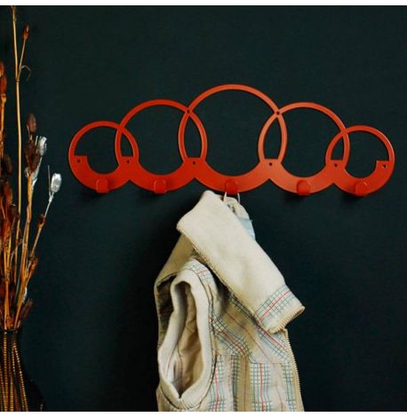 Настінна вішалка для одягу Rings (мідна)
