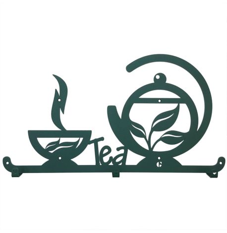 Настенная вешалка для кухни Tea (зеленая), 40х22 см