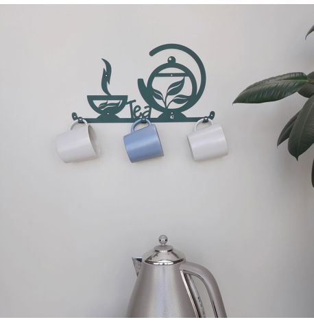 Настенная вешалка для кухни Tea (зеленая), 40х22 см