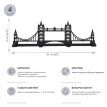 Настінна вішалка для одягу Tower Bridge (чорна), 50х16 см