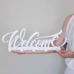 Настінна вішалка для одягу Welcome (біла), 50х18 см