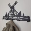 Настінна вішалка для одягу Windmill (чорна), 46х26 см