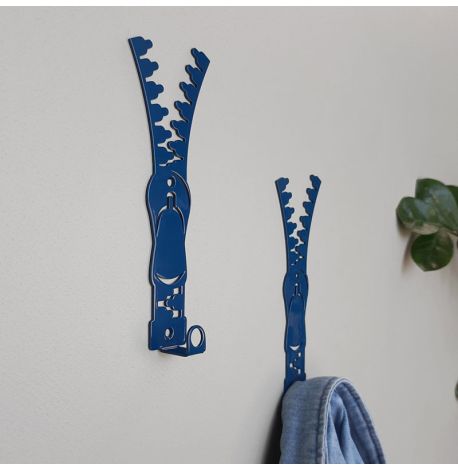 Настінний гачок для одягу Glozis Zipper (синій)