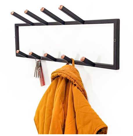 Настінна вішалка для одягу 2-рівнева (чорна)