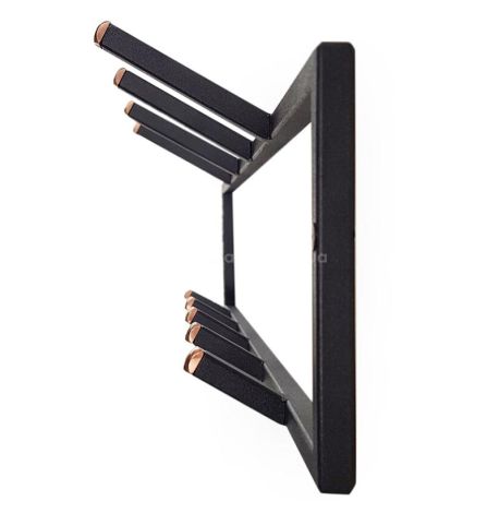 Настінна вішалка для одягу 2-рівнева (чорна)