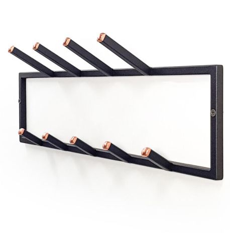 Настінна вішалка для одягу 2-рівнева (чорна)