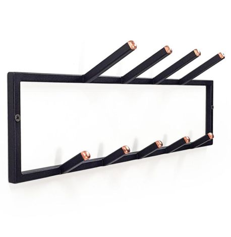 Настінна вішалка для одягу 2-рівнева (чорна)