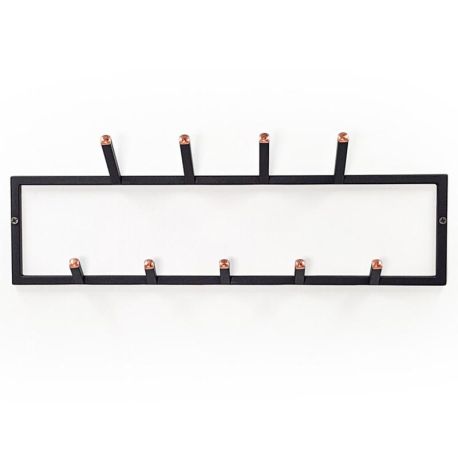 Настінна вішалка для одягу 2-рівнева (чорна)