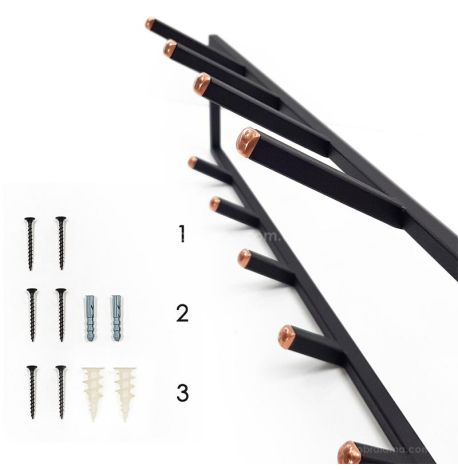 Настінна вішалка для одягу 2-рівнева (чорна)