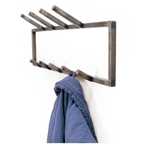 Настінна вішалка для одягу 2-рівнева (метал)