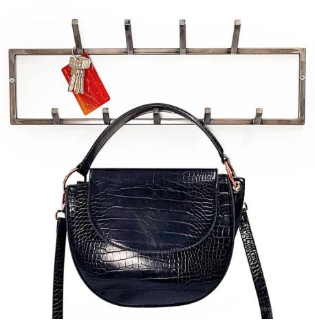 Настінна вішалка для одягу 2-рівнева (метал)