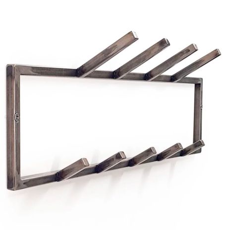 Настінна вішалка для одягу 2-рівнева (метал)