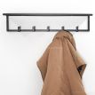 Настінна вішалка для одягу з полицею (чорна)
