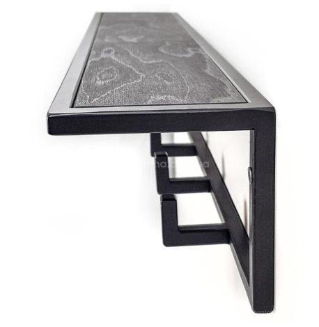 Настінна вішалка для одягу з полицею (чорна)