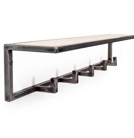 Настінна вішалка для одягу з полицею (метал)