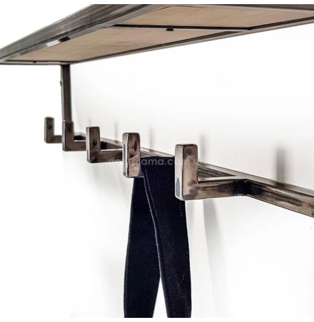 Настінна вішалка для одягу з полицею (метал)