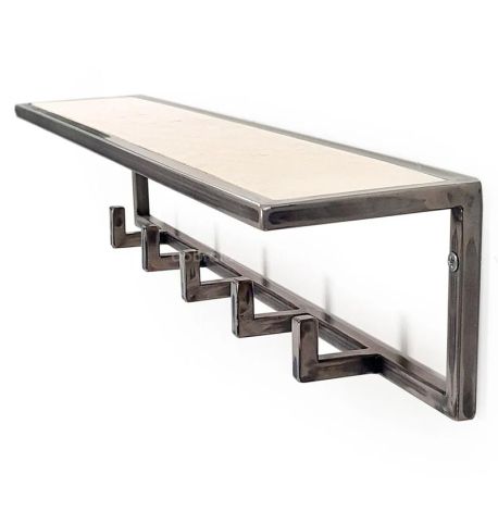 Настінна вішалка для одягу з полицею (метал)