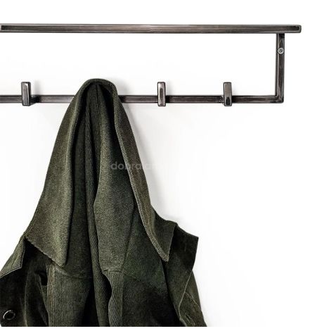 Настінна вішалка для одягу з полицею (метал)