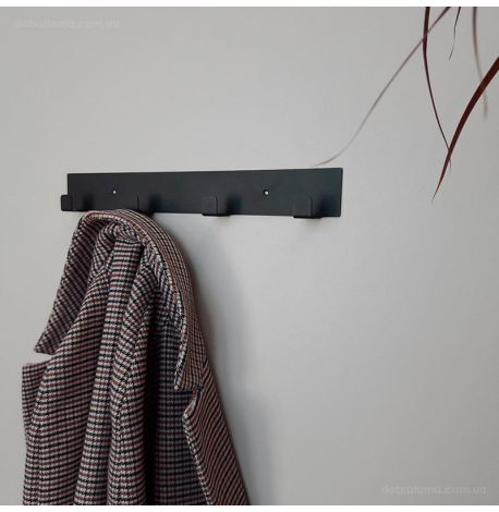 Настінна вішалка для одягу Glozis Urban 40 (чорна), 40х5 см