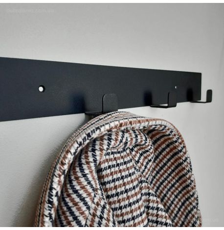 Настінна вішалка для одягу Glozis Urban 40 (чорна), 40х5 см