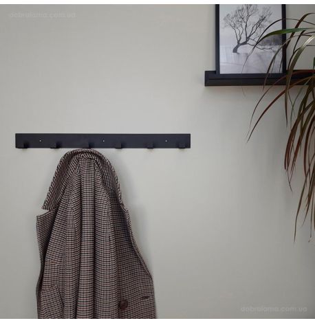 Настінна вішалка для одягу Glozis Urban 60 (чорна), 60х5 см