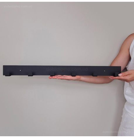 Настінна вішалка для одягу Glozis Urban 60 (чорна), 60х5 см