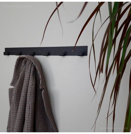 Настінна вішалка для одягу Glozis Urban 60 (чорна), 60х5 см